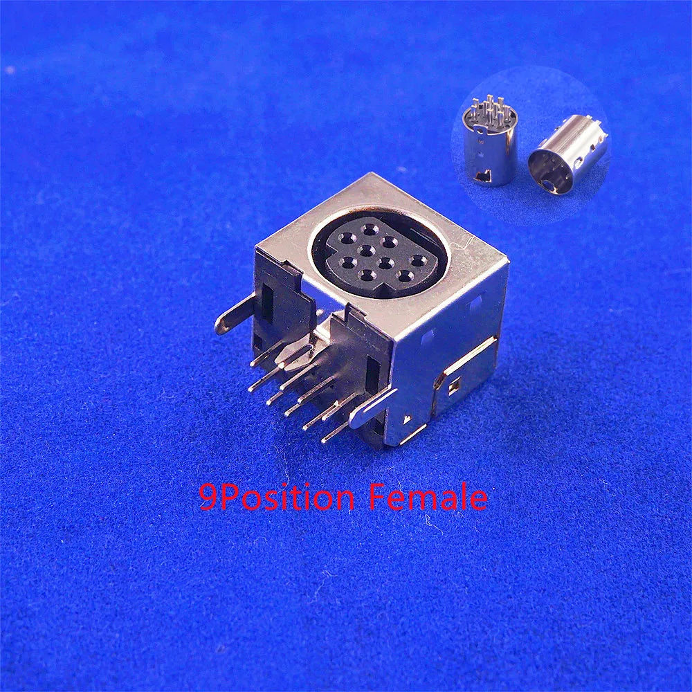 10pcs Circular Receptacle Connector Mini Din 3 4 5 6 7 8 9 10 Pin Female Din Sockets MD-SM Shield Right Angle Through Holes PCB