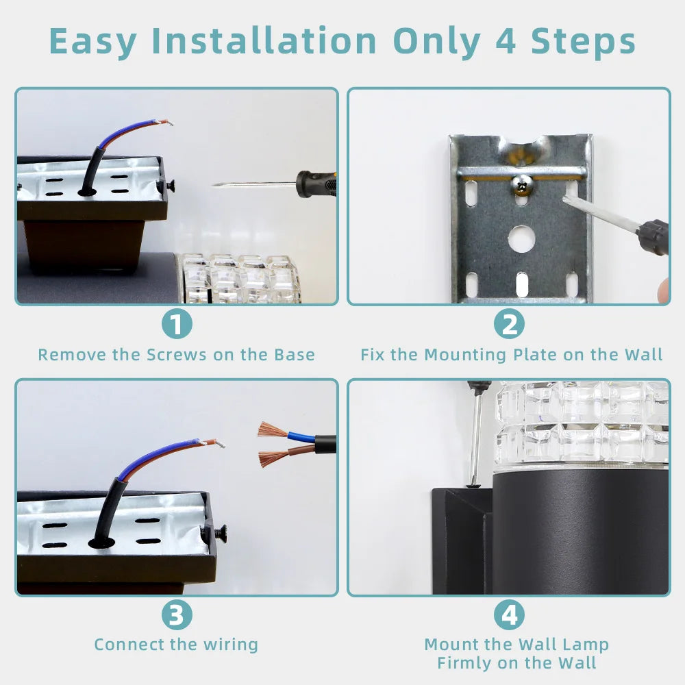 Street Wall Light Outdoor Waterproof LED E27 Bulb External Facade Decor Stairs Lights Entrance Fixture Home Decorative Lamp Wall