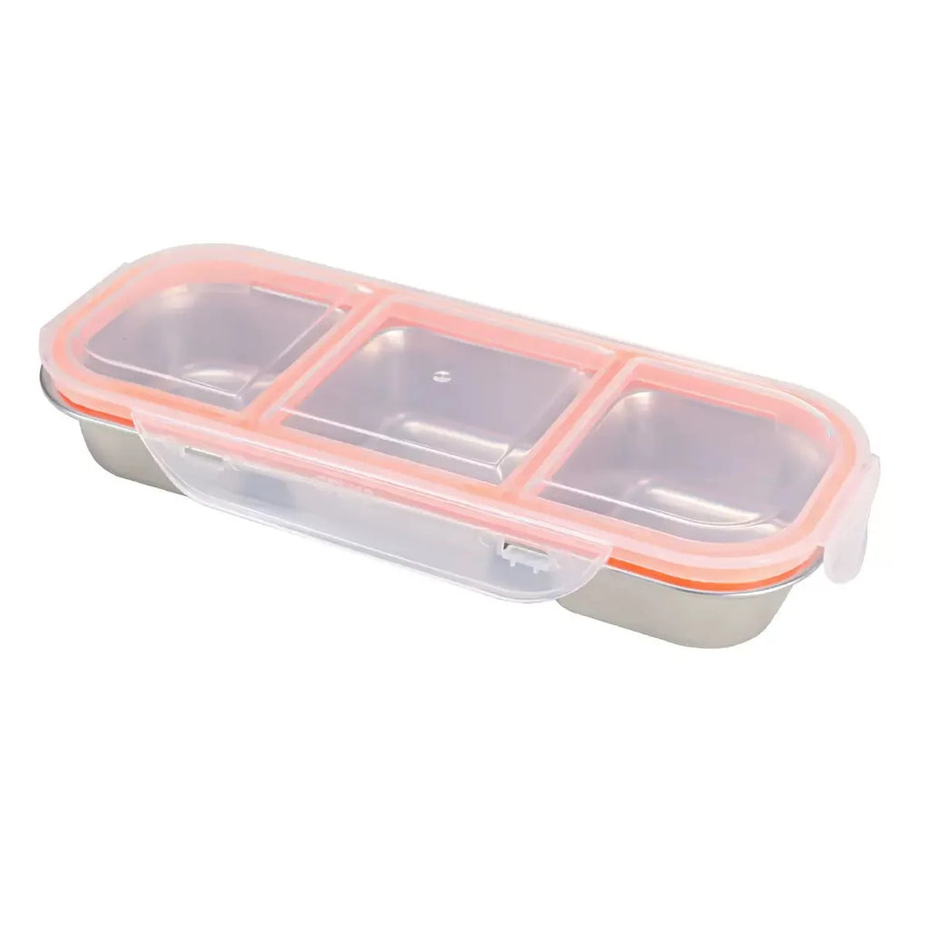 Stainless steel light food and fruit lunch box with compartments, sealed and fresh-keeping, weight loss, quantitative small lunc