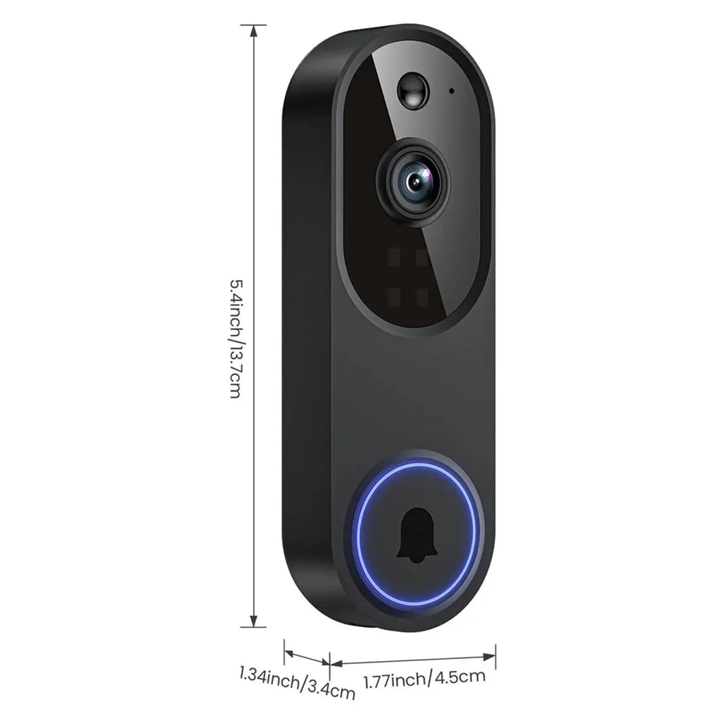 DTC5 Wireless Wi-Fi Video Doorbell Camera with Two Way Audio, AI Motion Detection, Night Vision and Cloud Storage (No Chime)