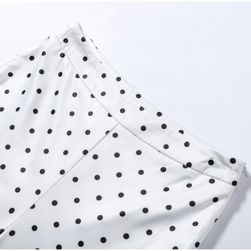 Sexy Polka Dot Two Pieces Pants Set Women Halter Sleeveless Lace Up Corset Top Cropped Pants 2026 Summer New Lady Y2K Outfit