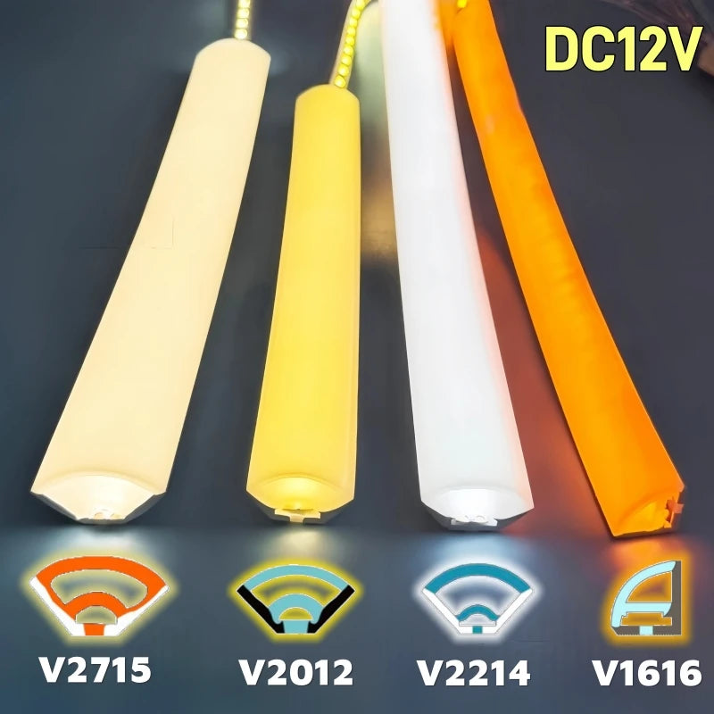 V-Shaped LED Neon Rope Lamp Flexible Silicone Tube Diffuser Channel DC12V Waterproof Cabinet Stair Corner Decor Neon Strip Light
