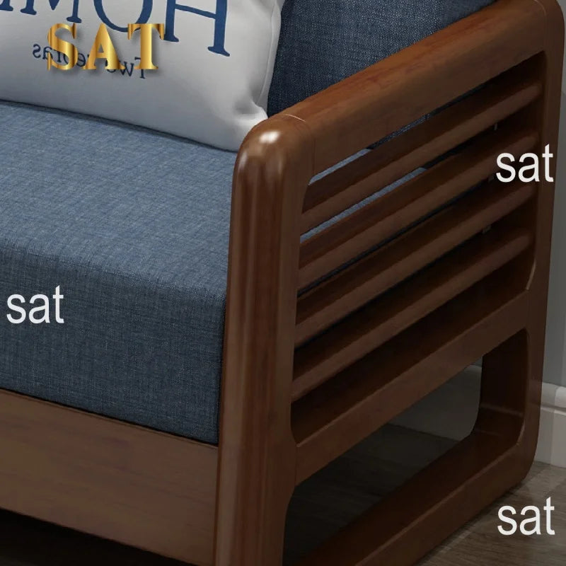 New Design Living Room High End Wholesale Customization Home Furniture Set Modern Solid Wood Frame Fabric Sectional Wooden Sofa
