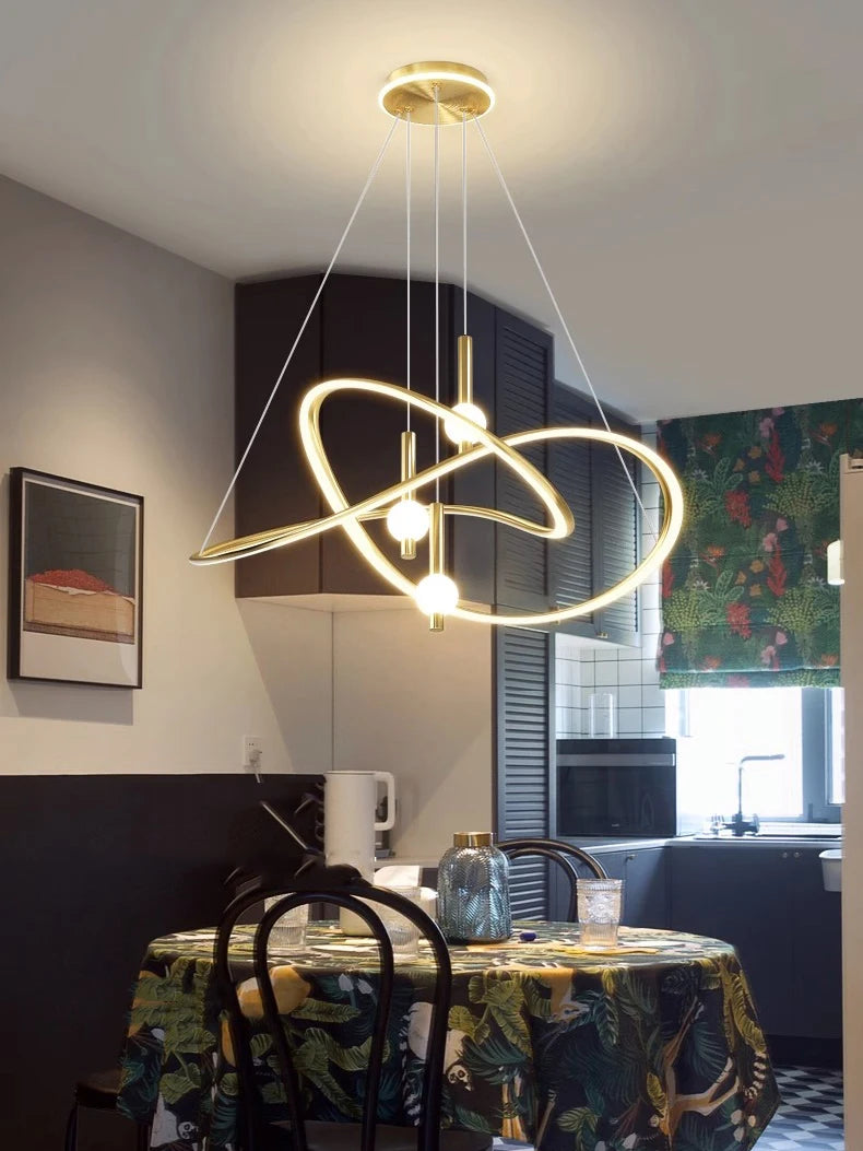 Modern Home Decor LED Pendant Light For Living Room Dining Room Indoor Lighting Dimmable With Remote Control