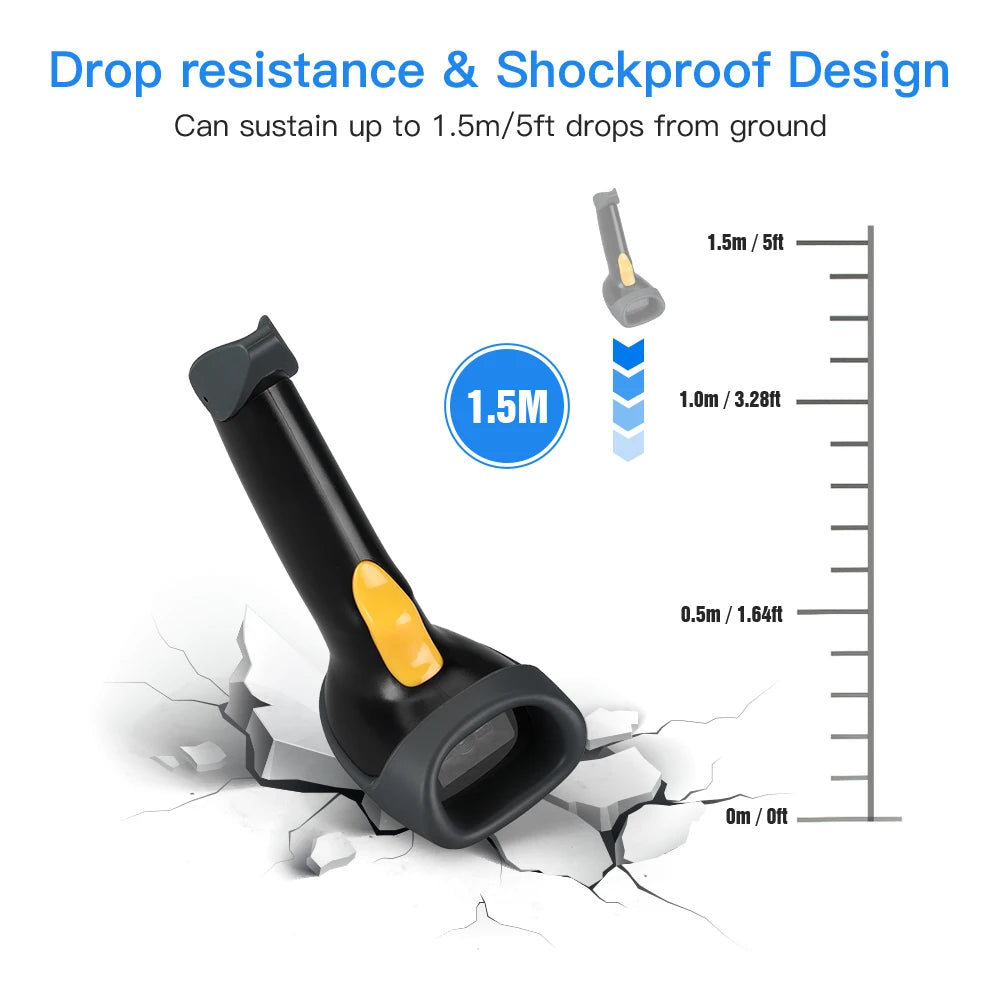 Eyoyo EY-H2 USB Wired 1M Cable Handheld Automatic Scanning Barcode Scanner For Supermarket. PDF417 Data Matrix 1D 2D QR Reader