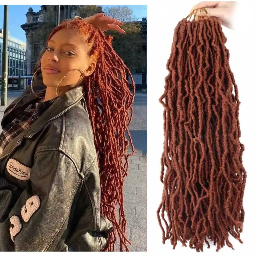 8Pcs Heat Resistant Dreadlock Crochet Hair Faux Locs 24 Inch Synthetic Extensions Black Soft Locs for Halloween and Christmas