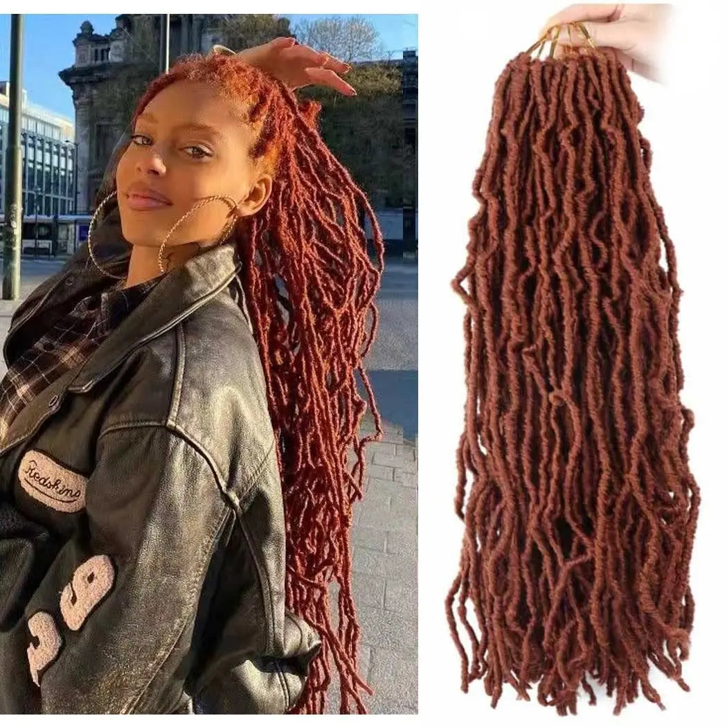 8Pcs Heat Resistant Dreadlock Crochet Hair Faux Locs 24 Inch Synthetic Extensions Black Soft Locs for Halloween and Christmas
