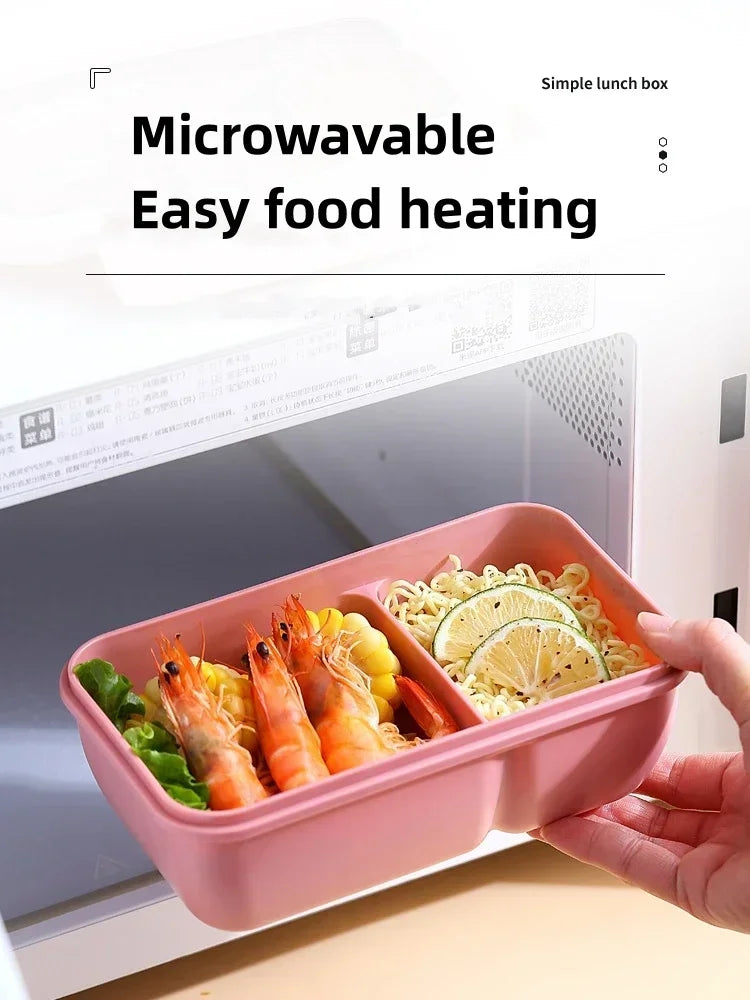 1pcs Portable Sealed Lunch Box with Tableware for Kids Children Plastic Microwave Bento Boxes Dinnerware Set Food Storage Contai