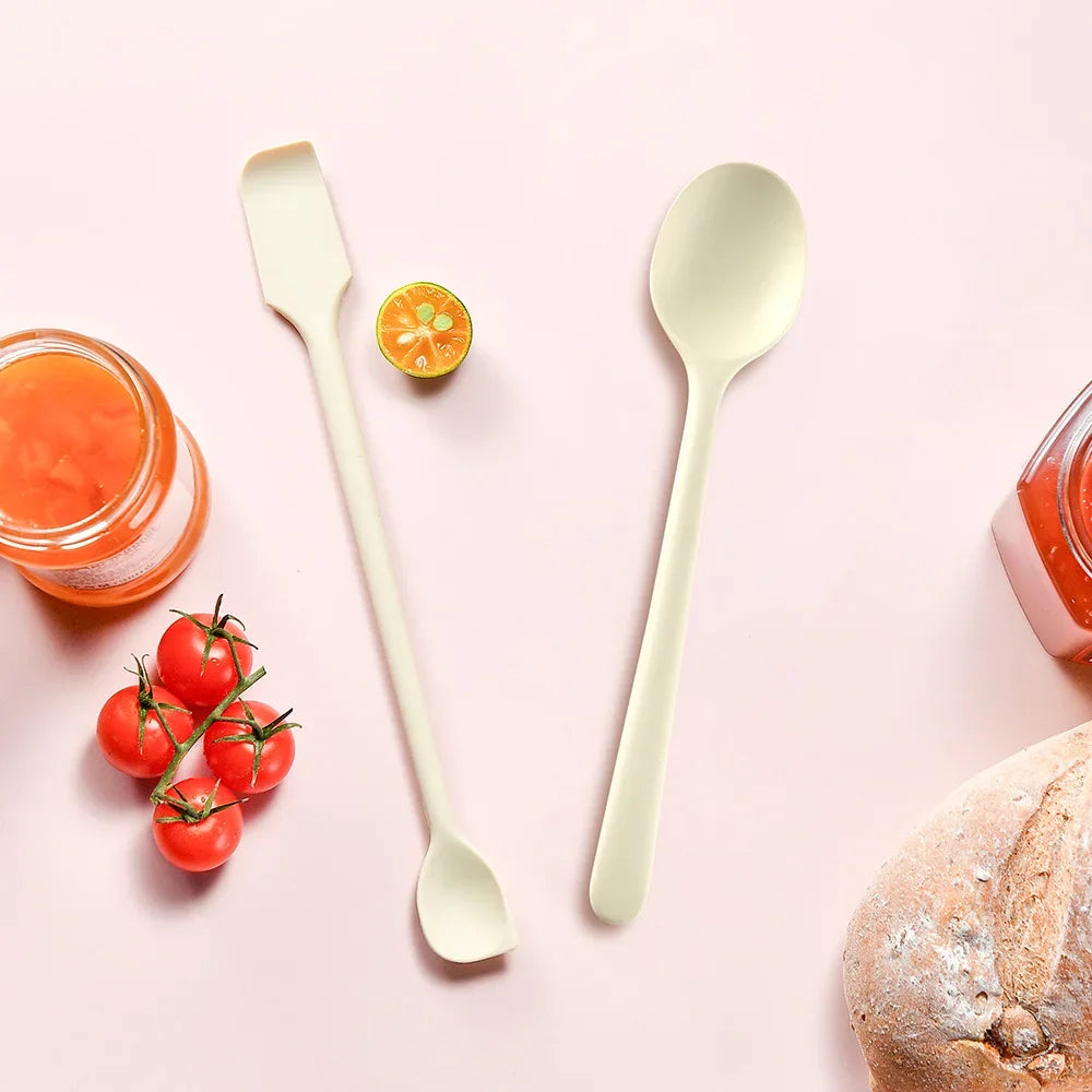 2/8Pcs Silicone Spoon Small Spoon Jam Spoon Heat Resistant Easy To Clean Non-stick Rice Spoons Tableware Utensil Kitchen Tools