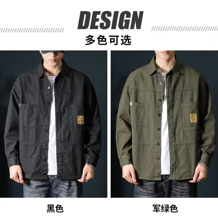 Oversized Men's Long Sleeve 100% Cotton Shirts Male Tops Big Size Fashion Casual Jacket Loose Fit Spring Outwear Plus Large 7XL