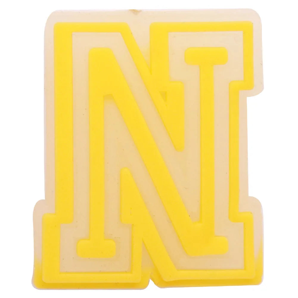1PCS Cute Cartoon Kawaii Colorful Letter PVC Shoe Charms Grow On The Night Luminous Alphabet Sandals Shoes Decoration Kid Gft