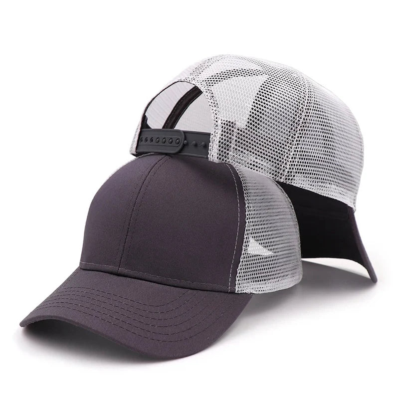 Custom Logo Mesh Splicing Breathable Adjustable Baseball Cap Men Hip Hop Summer Shade Snapback Hat Outdoor Women  Trucker Caps