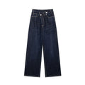 ETJ 2025 new women's basic classic all-match fashion cross waist high waist  wide leg jeans female 8197232