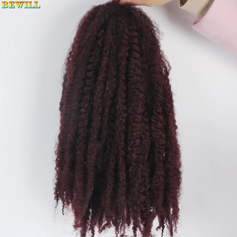18 Inch 1-6 Packs Marley Twist Crochet Hair Black Brown to Blonde Synthetic Afro Marley Ombre Braiding Hair for Faux Locs Braids