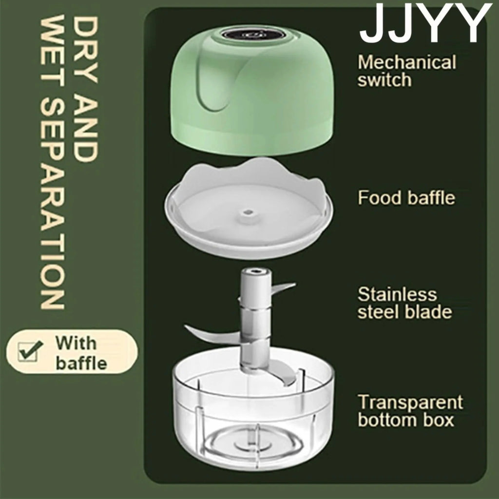 JJYY Electric Kitchen Food Chopper Mini Garlic Masher Crusher USB Portable Meat Grinder Vegetable Chopper for Kitchen Gadgets