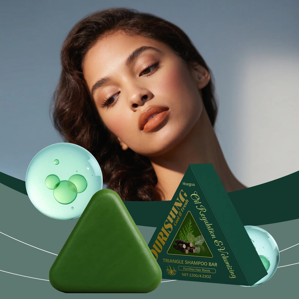 Cypress Leaf Usman Grass Shampoo Soap Hair Growth Strengthen Root Improve Weak Brittle Hair Oil Control Nourishing Shampoo Soap