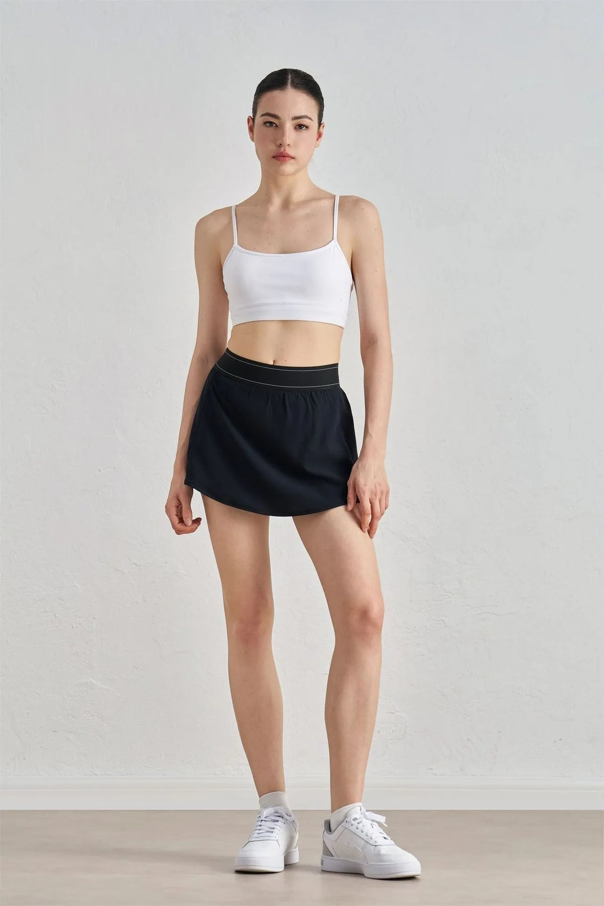 Two Pieces Tennis Skirts Breathable Sun-Proof Slim Fit Casual Yoga Skorts With Shorts&Pockets 2 In 1 Golf Badminton Skirts
