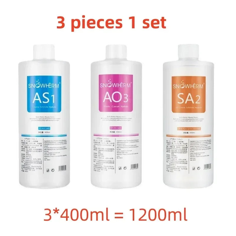 3 Pc 1200ml Aqua Peel Solution AS1 SA2 AO3 Facial Dermabrasion Skin Care Deep Cleaning Face Serum Korea Bubble Solution