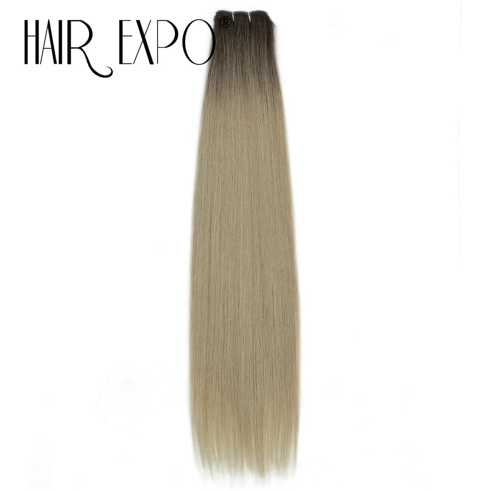 26" Bio Straight Hair Bundles Natural Soft Heat Resistant Fiber Synthetic Fiber Hair Extensions Protein Straight Hair Weave