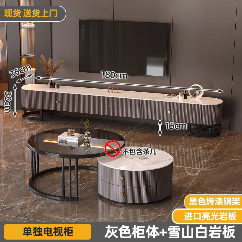 Modern Metal Handles Tv Stand European Unique Simple Minimalist Tv Stand Trendy Industrial Tv Meubel Furniture Home Living Room