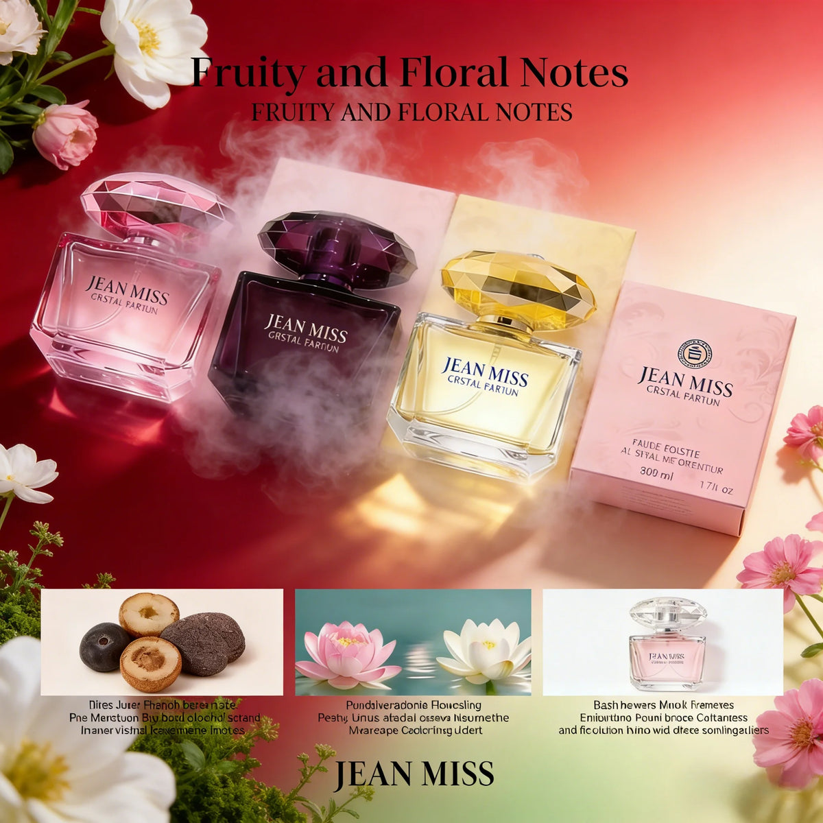 50ml Crystal Diamond Sweet Love Crystal Powder Diamond Black Crystal Lady Eau De Toilette Fragrance Spary Flower Woman Perfumes