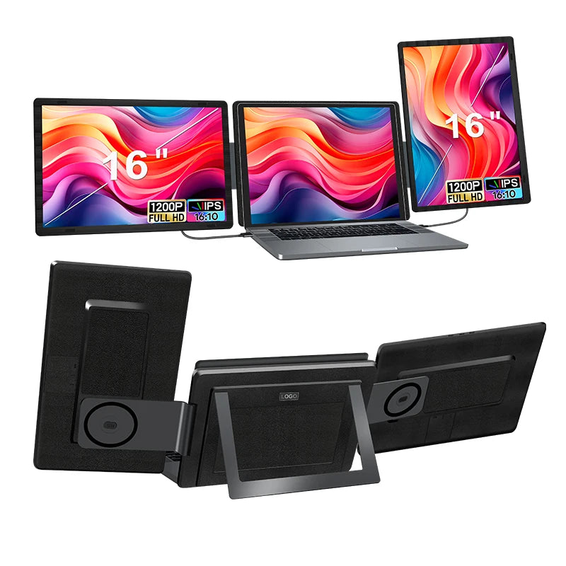 Portable Monitor 16 Inch Detachable Screen Monitor Extender Horizontal & Vertical Laptop Screen Extender for Windows and MacOS