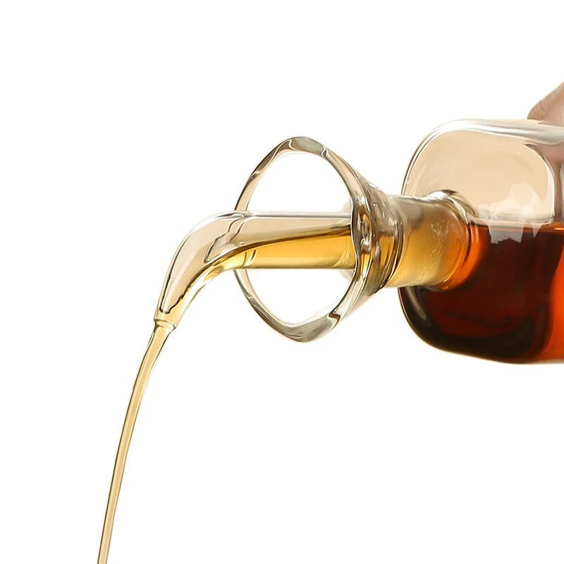 ♬High Borosilicate Glass Oil Pot Household Leak-proof Oil & Vinegar Pots Kitchen Soy Sauce Pot Tank Seasoning Bottle