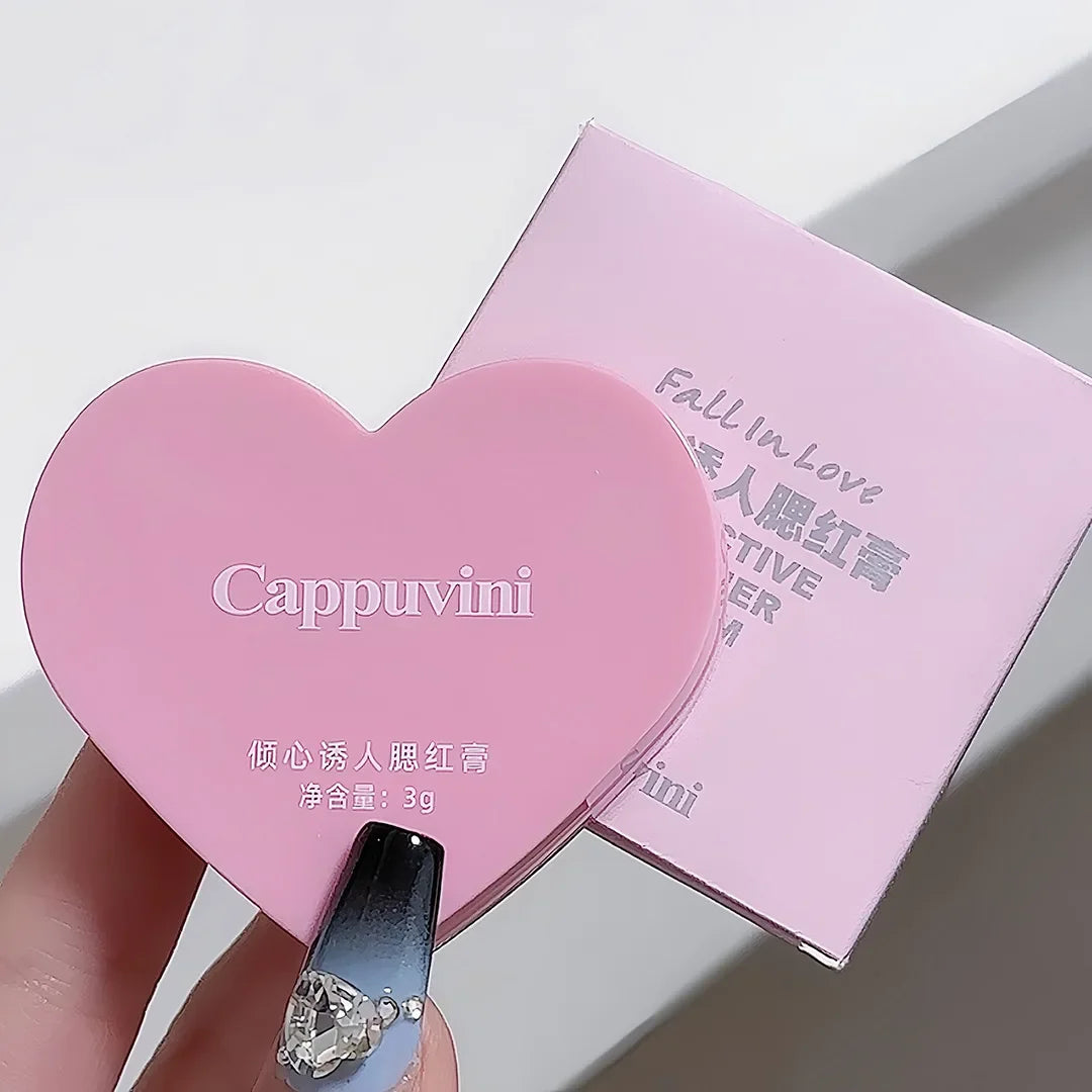 Love Air Cushion Powder Blusher with Mirror Red Rouge Matte Whitening Waterproof Makeup Cheek Tint Contour Peach Blush Cream