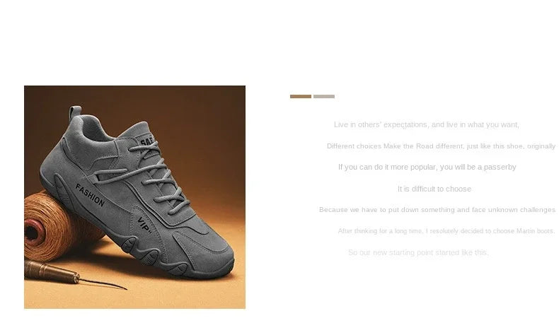 Retro Ankle Boots for Men Flat Casual Snow Boots Sneaker Non-slip Work Shoes Men Short Boots Autumn Zapatillas Hombre