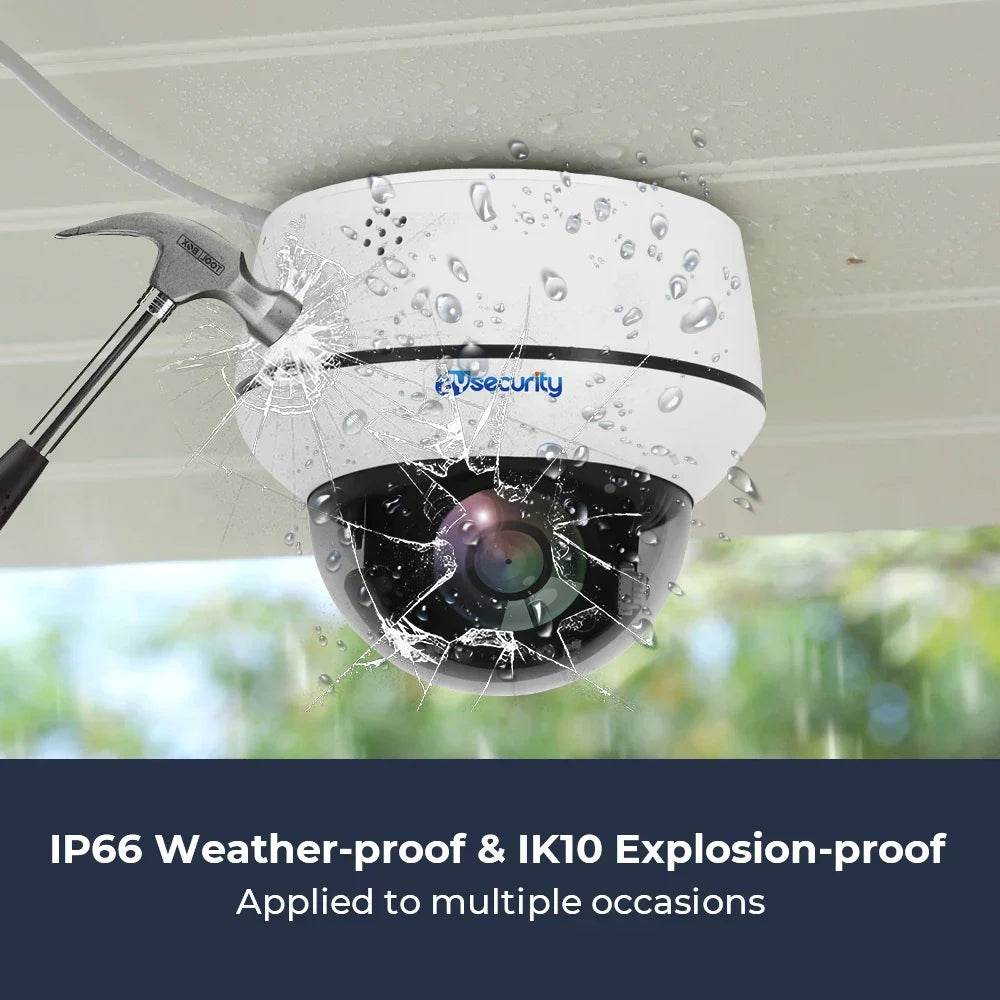 4K 8MP PoE Dome Security Camera Outdoor Human/Vehicle Detect Auto Tracking PTZ Indoor 2-way Audio Wireless IP Cameras Camhipro