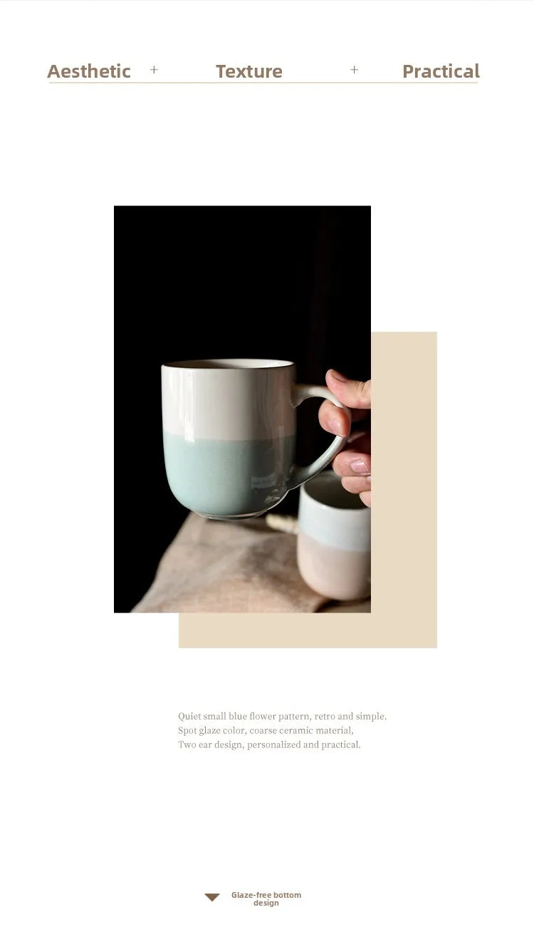 Simple Ceramic Coffee Mug Creative Color Collision Water Cup Home  Color Glaze Ceramic Cup Three Decades Home Goods