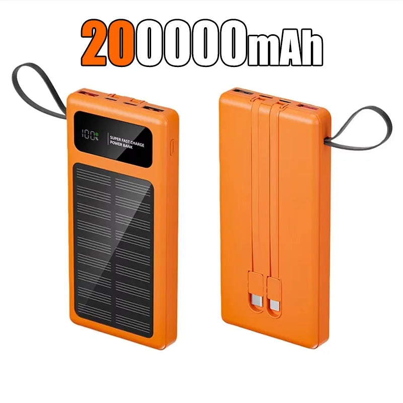 Oneplus 200000mAh Large Capacity Solar Power Bank Super Fast Charging Built-in Power Bank Portable Fast Charging Power Bank New