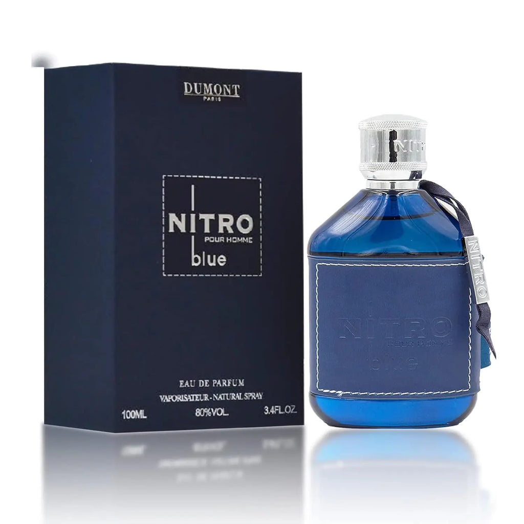 Dumont Nitro Blue 3.4 Fl Oz Eau De Toilette for Men – Fresh, Aquatic, Floral, Woody – Luxurious Long-Lasting Scent