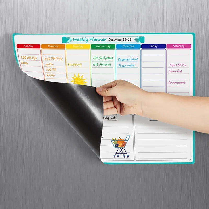 A3 Size Magnetic Dry Erase Weekly & Monthly Planner Whiteboard Blackboard Fridge Sticker Calendar