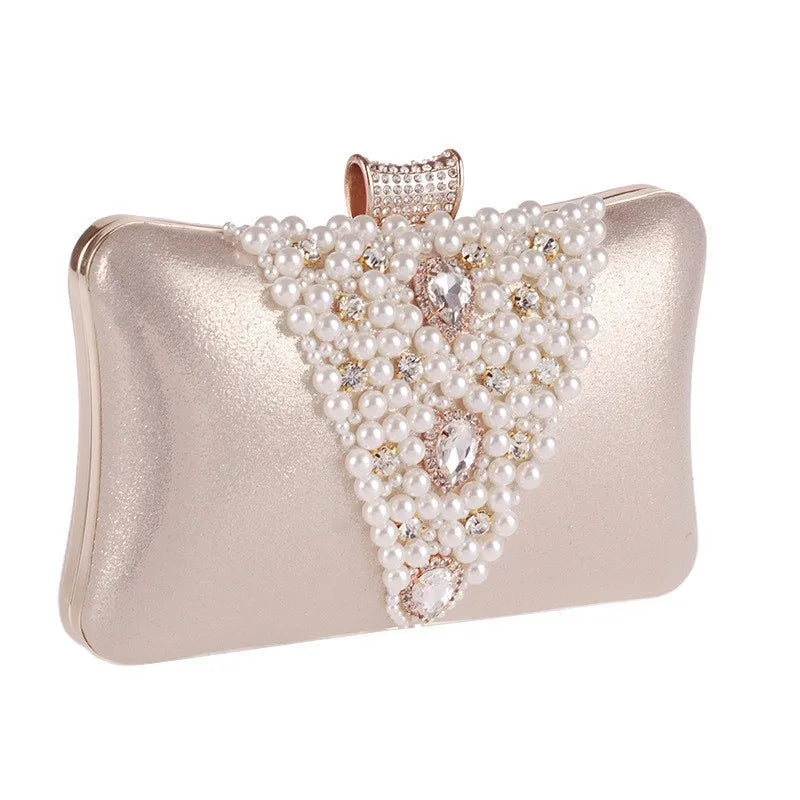 Women's Diamond Dinner Bag Portable Party Banquet Pearl Cheongsam Dress Fashion Rhinestone Handheld Clutch Bag Bolsas Grife Luxo