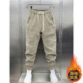 2024 Fashion Fleece Sweatpants Loose Harem Pants with Elastic Waist for Men Autumn Winter Casual Joggers Corduroy Pants for Men