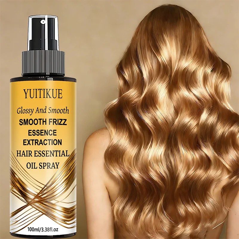YUITIKUE Smooth Frizz Hair Essential Oil Spray Lightweight Glossy Shine Anti-Frizz 100ml
