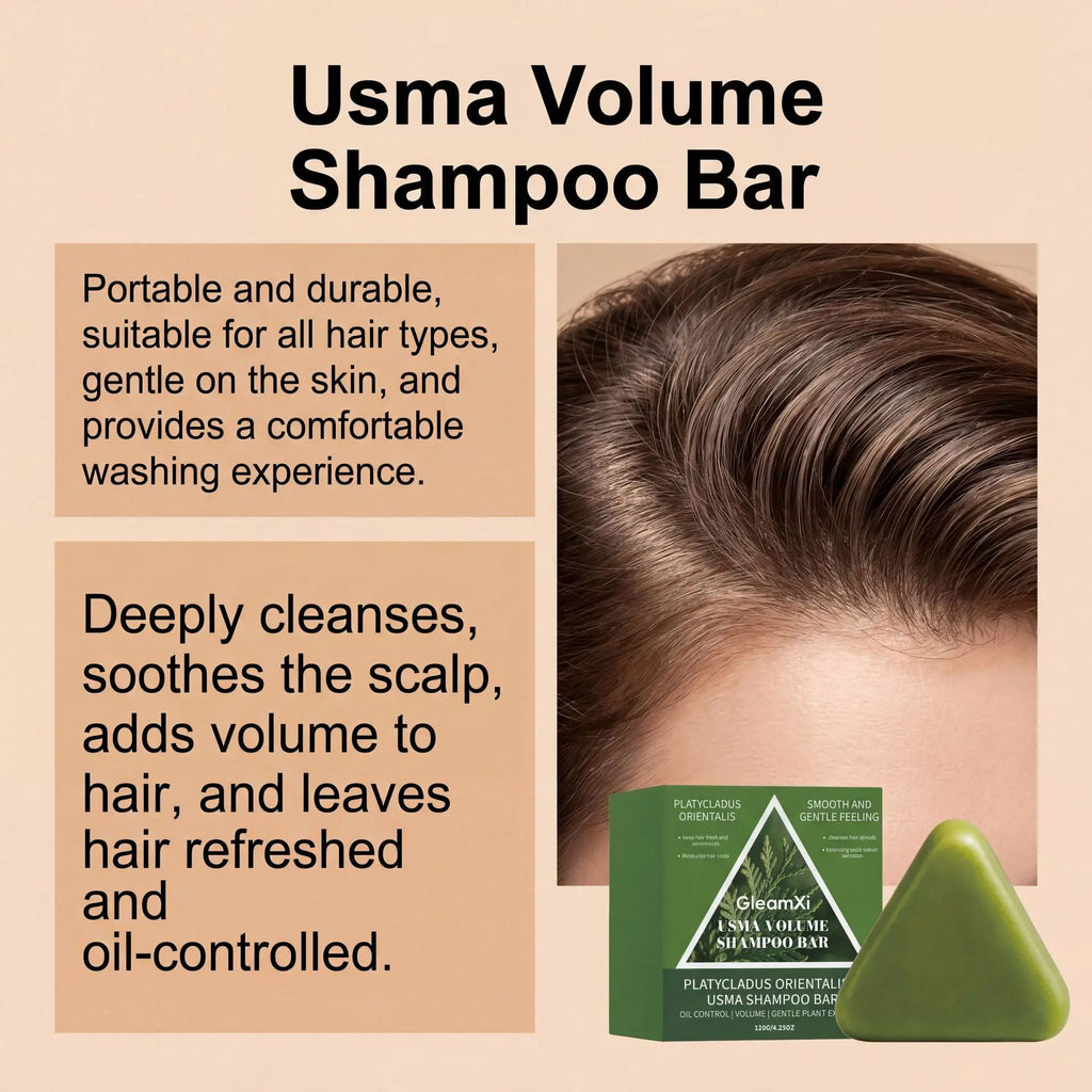 GleamXi Shampoo Bar Oil Control Deep Scalp Cleansing Protect Scalp Barrier Volumizing Hair Shiny Reduce Frizz Solid Shampoo 120g