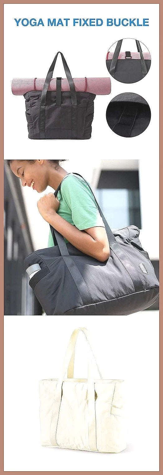 Large Capacity Tote Bag Multipurpose Work Laptop Organizer Gym Yoga Travel Shoulder Bag Waterproof Nylon Business