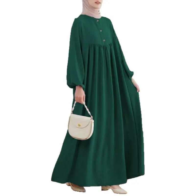 Stylish Casual Robe Bubble Sleeve Dress