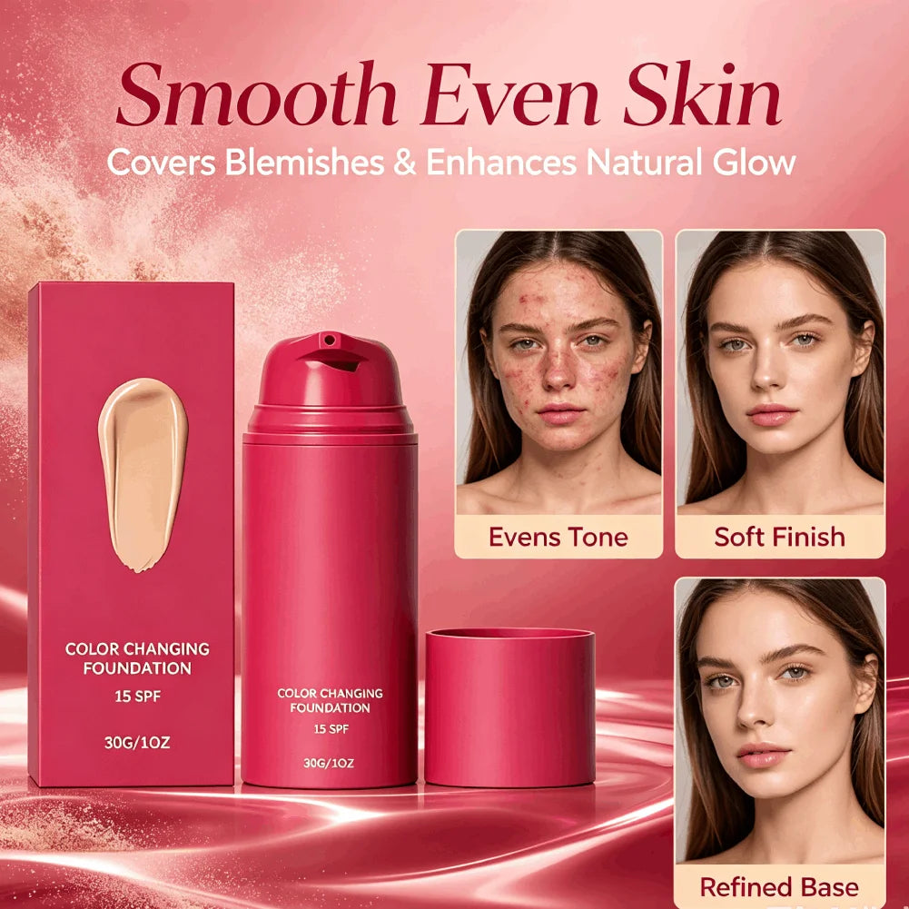 Natural Temperature-Adaptive Color Correcting Foundation Long Lasting Brightening Clear Base Makeup Even Skin Tone Face Makeup