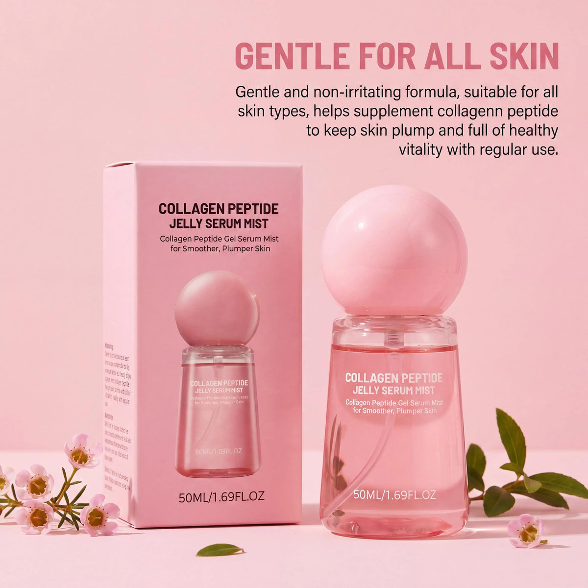 Collagen Peptide Jelly Serum Mist Hydrating Facial Spray Deep Moisturizing Nourish Skin Smooth Brighten Firm Skincare Treatment