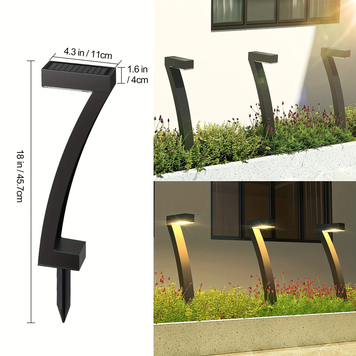 Solar Lights Outdoor Landscape Lighting Warm White Auto On/Off Waterproof for Yard Garden Patio Walkway Sidewalk Lawn Decor Lamp