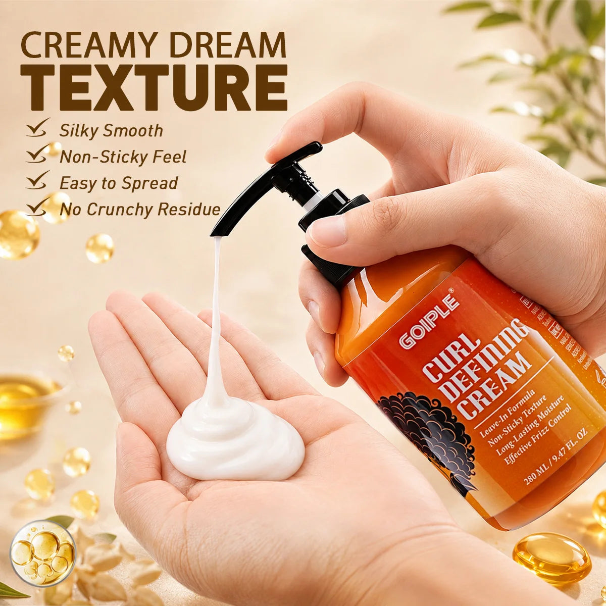 280ml Curl Defining Cream Curling Cream,Define, 48HR All Day  Definition,Moisturize & Hydrate Curls for Bouncy, Shiny Hairstyles