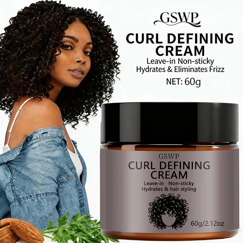 GSWP Curl Defining Cream. Contains Argan Oil. Sets Curls and Creates Perfectly Defined Waves. Controls Frizz. 60/120g
