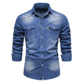 2023 Spring Autumn Y2K Fashion All Match Harajuku Denim Shirt Men Solid Cotton Male Clothes Loose Casual Sport Ropa Hombre Blusa