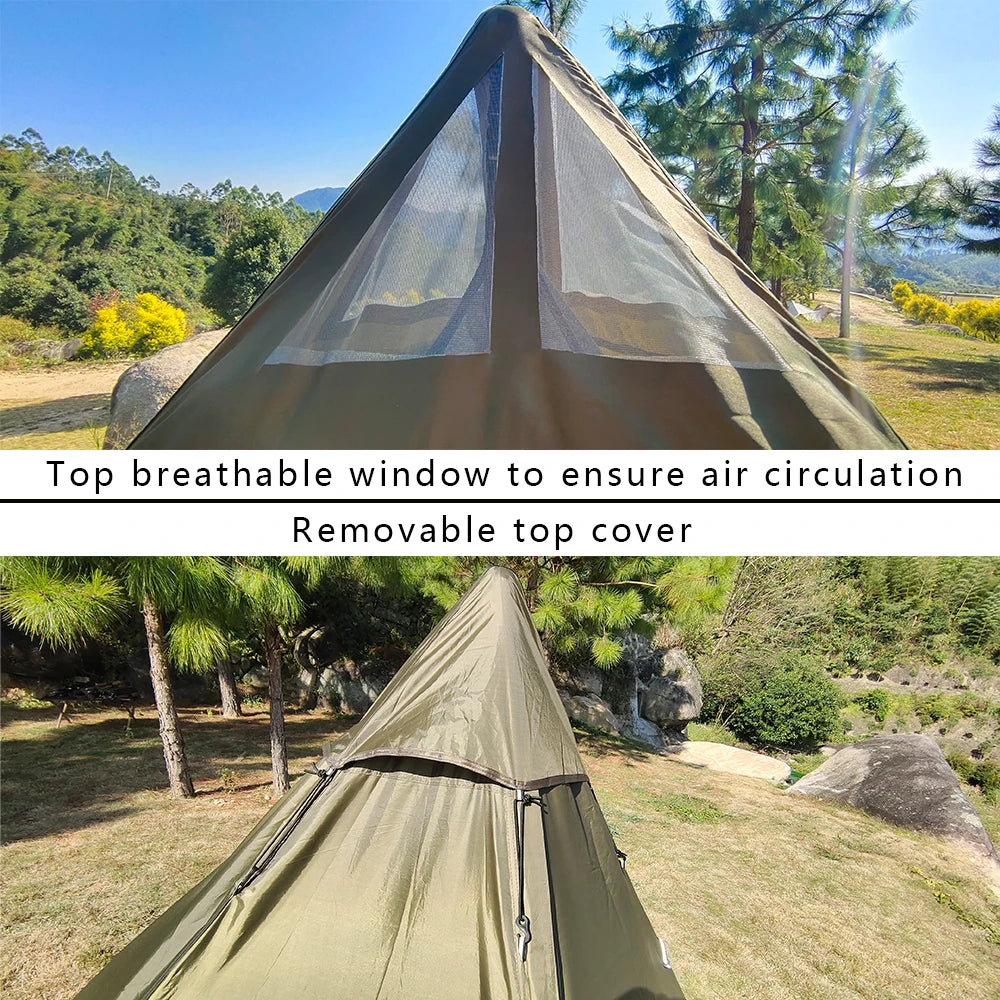 Solo Tent Ultralight Tipi Tent Outdoor Camping Light Pyramid Tent Portable Single Tent Waterproof Hiking Backpacking Trekking