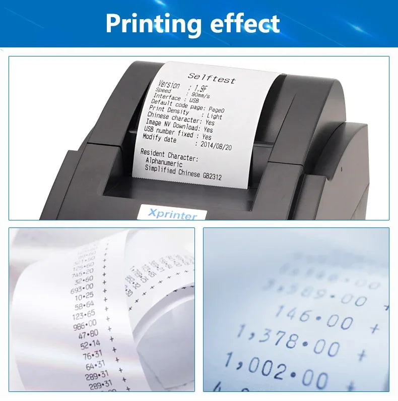 High-Quality 58mm Thermal Printer Bill Receipt Machine with 90mm/s Printing Speed USB Interface for Wholesale