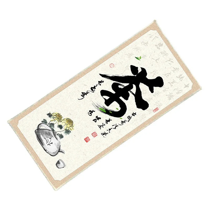 Thickening 17*35cm Tea Towel Deerskin Soft Velvet Trinidad Coloured Drawing Or Pattern Retro Table Tea Cup Mat Absorbent Cloth