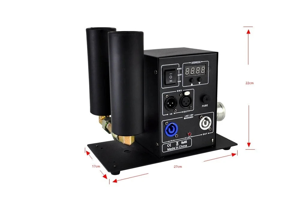 Double Pipe Air Column CO2 Jet Machine Spray Cryo Carbon Dioxide Gas Smoke Fogger With DMX512 DIP Switch or Remote Control